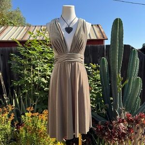Revelry olive green mini dress w/ open back